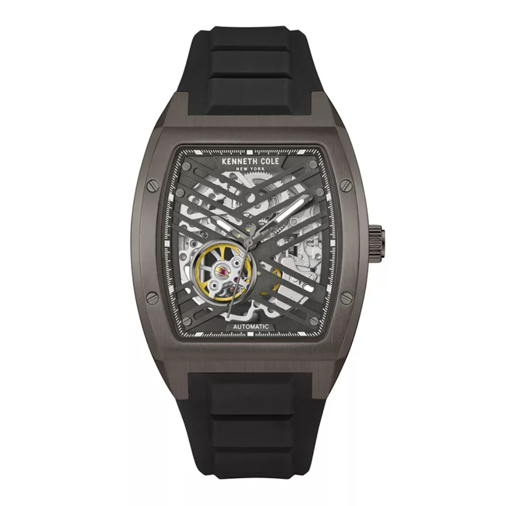 Kenneth Cole New York Men's 40mm Black Strap Watch - Gunmetal Dial