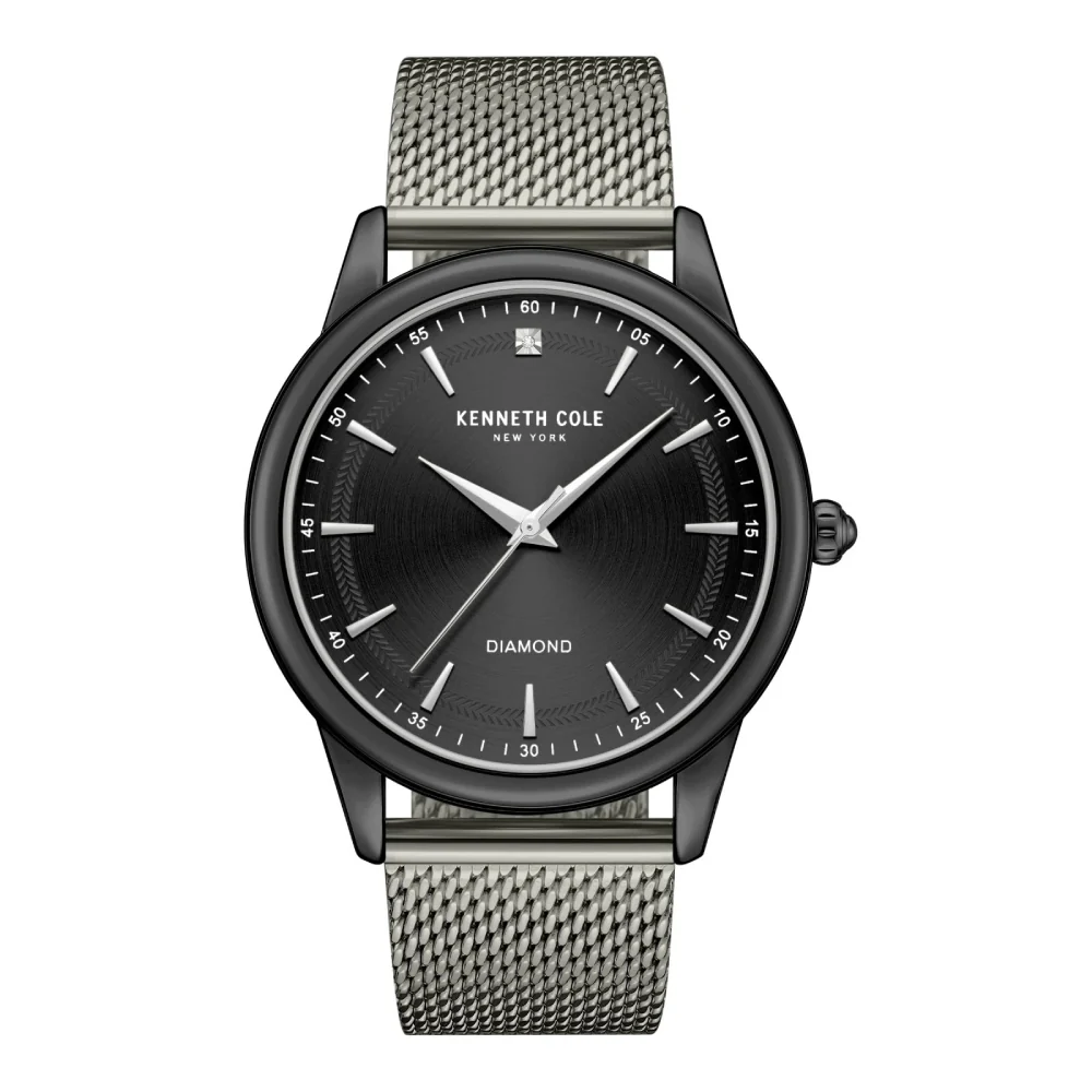 Kenneth Cole New York Men's 43mm Gray Strap Watch - Black Dial