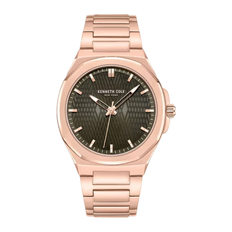 Kenneth Cole New York Modern Classic Men's 41mm Rose Gold-Tone Bracelet Watch - Black Dial