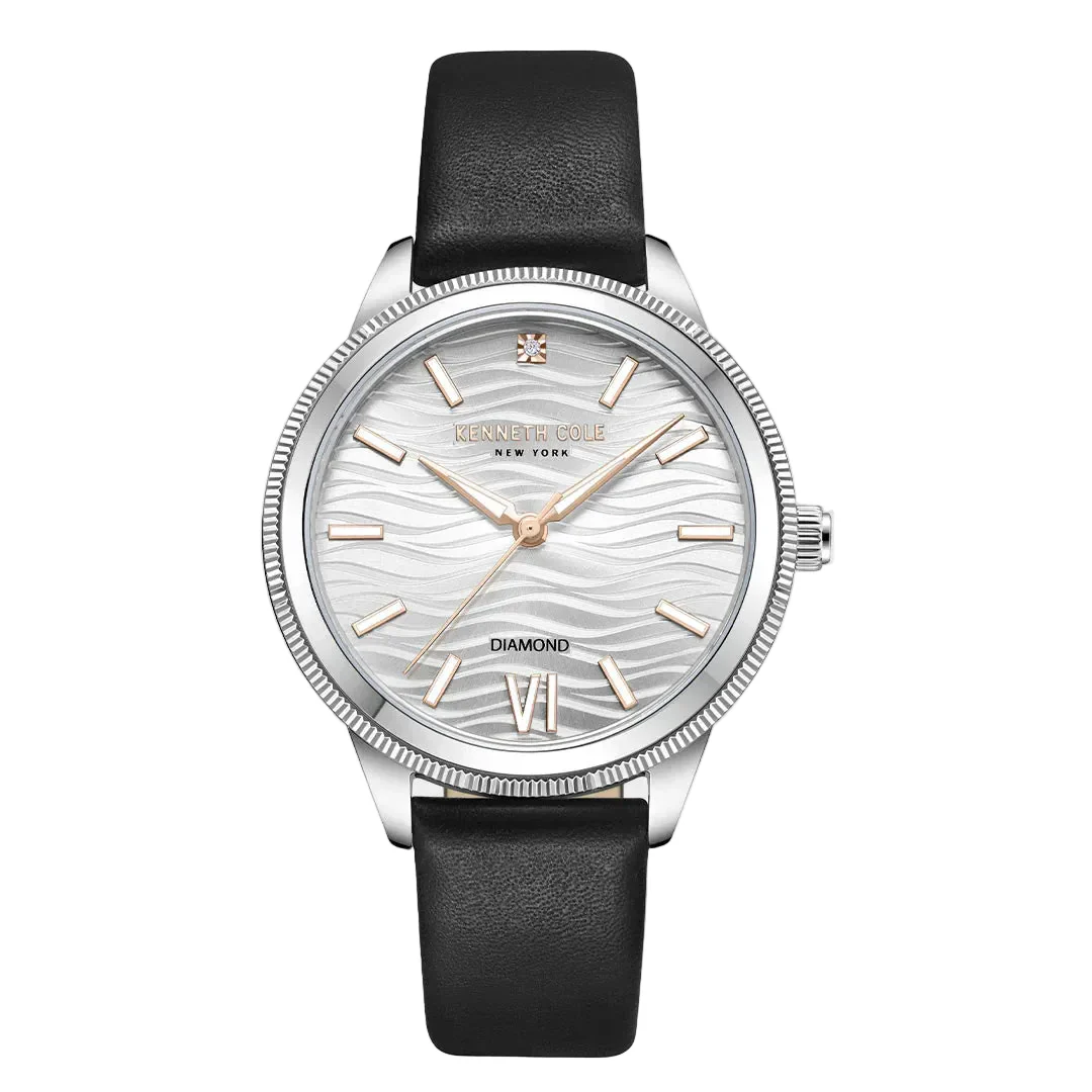 Kenneth Cole Silver-Toned Analog Watch 36MM