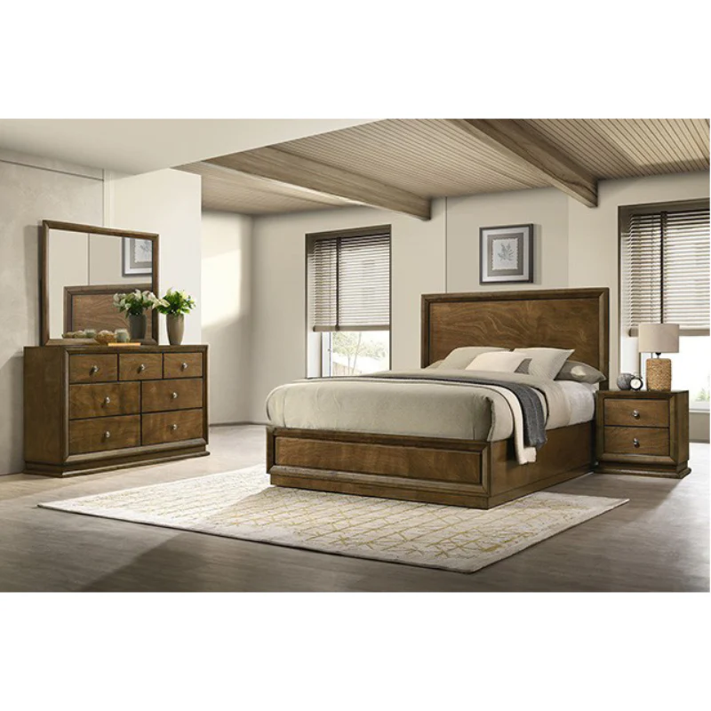 Kirkham Twin Bedroom Set (4-Piece) by Furniture of America - Brown - Image 2
