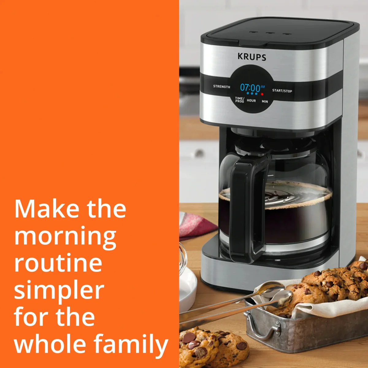 Krups KM205D50 Simply Brew 10-Cup Digital Drip Coffee Maker - Black/Stainless - Image 4
