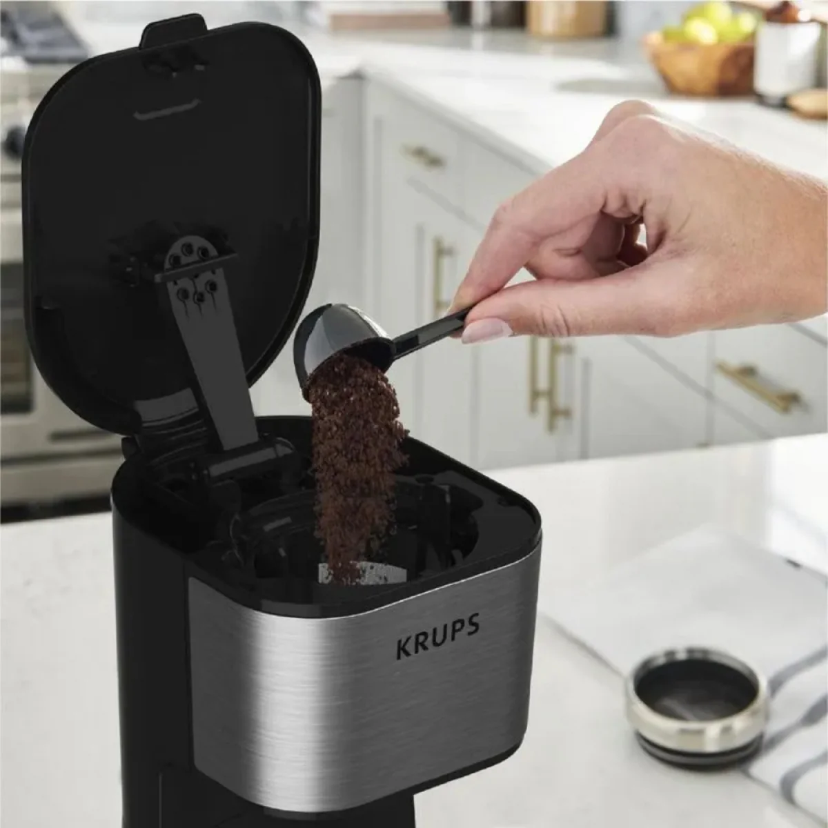 Krups Single Serve Brewer Drip Coffee Maker with Tumbler - Black/Stainless Steel - Image 5