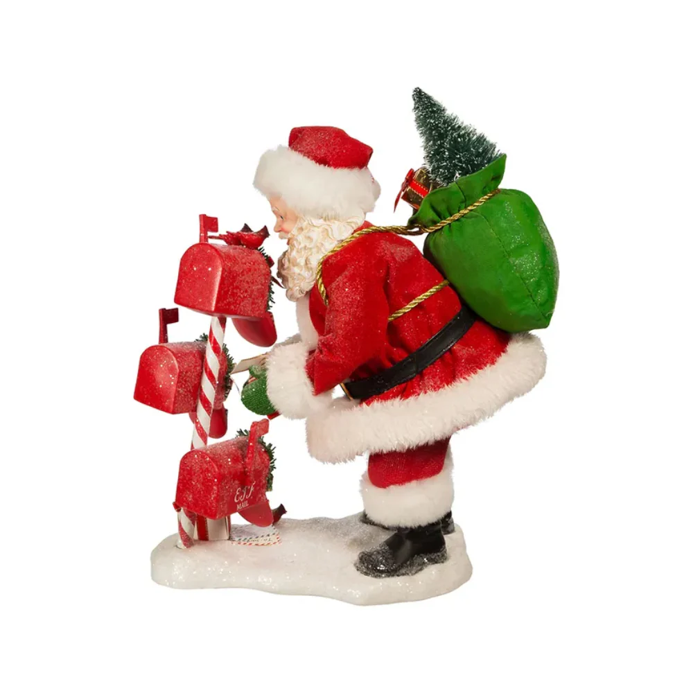 Kurt Adler 10.5" Fabriché Santa with Mailbox, Red/White - Image 3