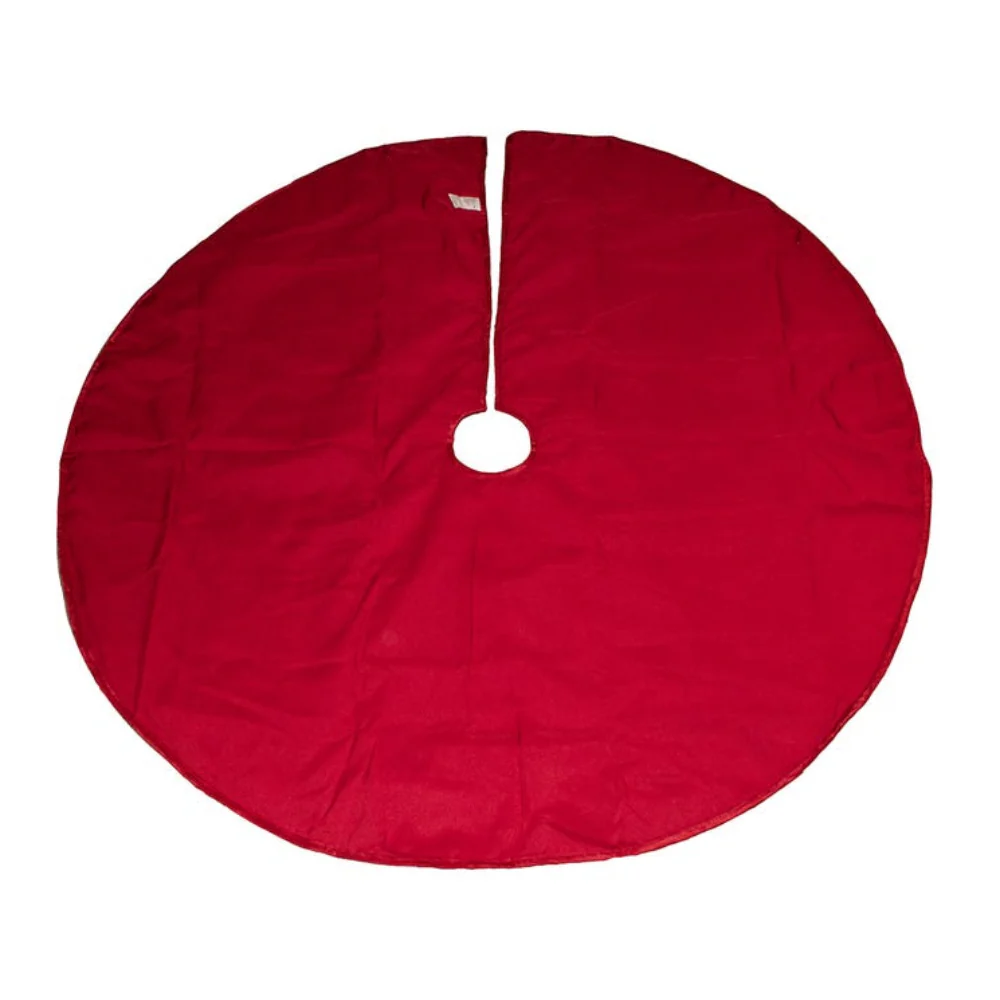 Kurt Adler 48" Sequined Holly Tree Skirt, Red - Image 3