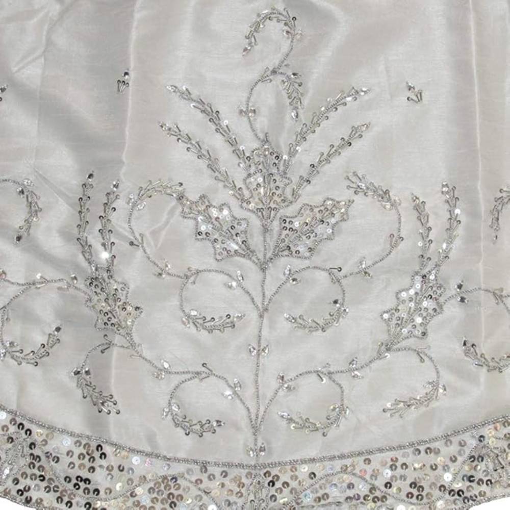 Kurt Adler 48" Tree Skirt - Silver - Image 4