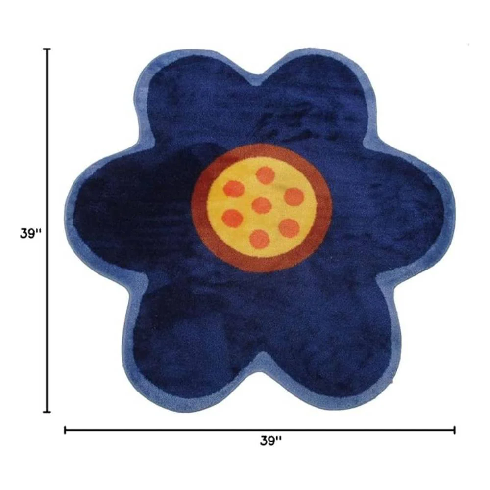 L.A Rugs 3'3" x 3'3" Fun Time Poppy Novelty Flower Cut Rug - Image 2