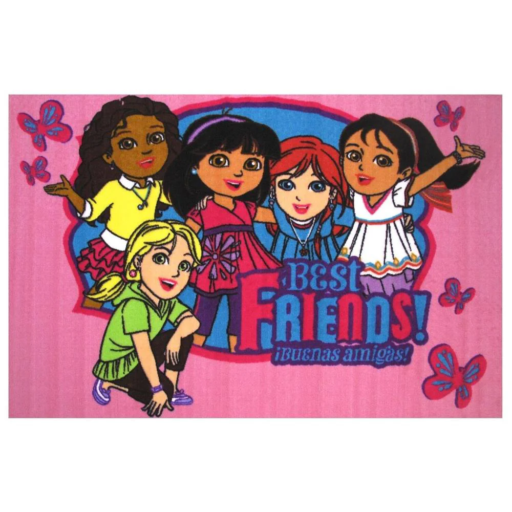 L.A Rugs Dora Best Friends Rectangular Area Rug - Pink - Image 3
