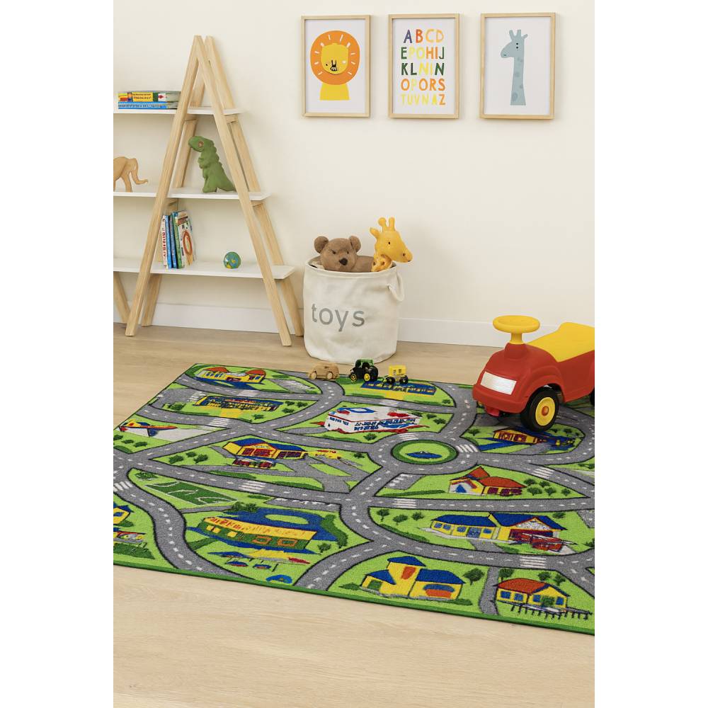 L.A Rugs Fun Time Driving Fun Rectangular Area Rug - Green - Image 2