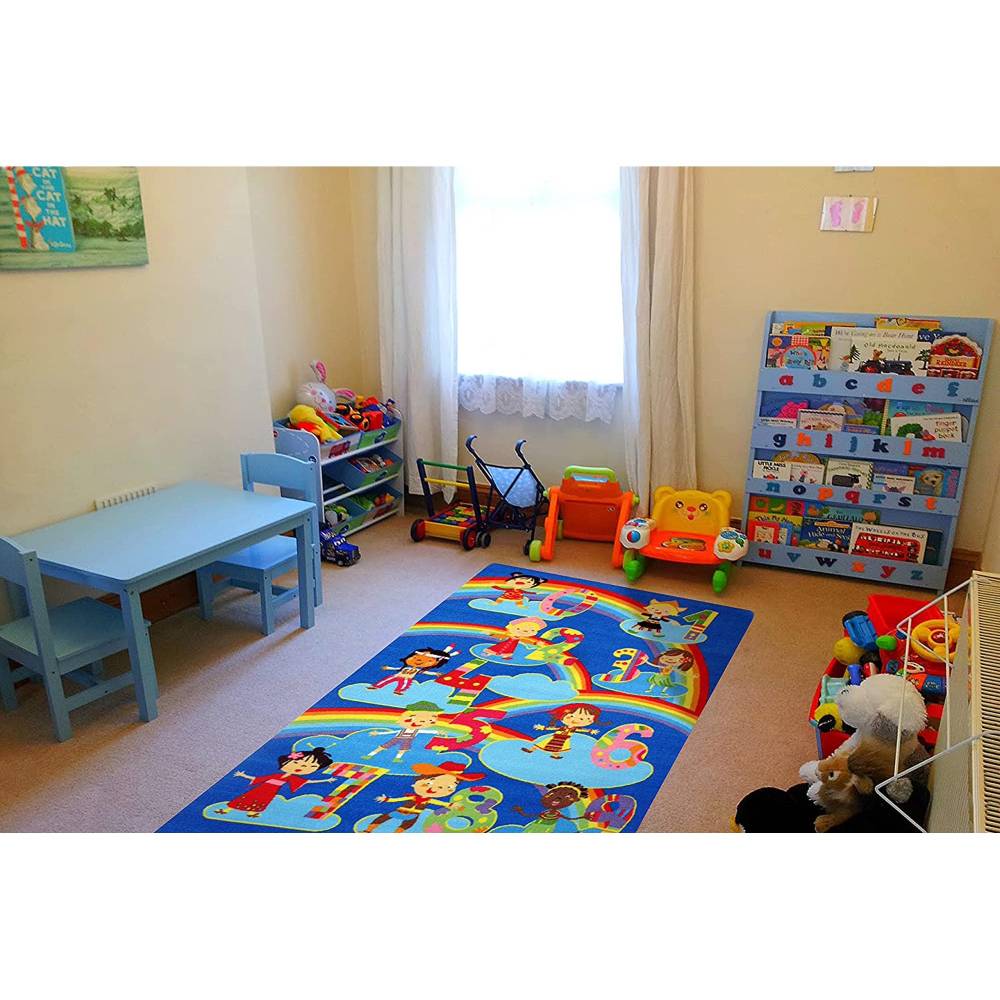 L.A Rugs Fun Time Kids & Numbers Rectangular Area Rug - Blue - Image 2