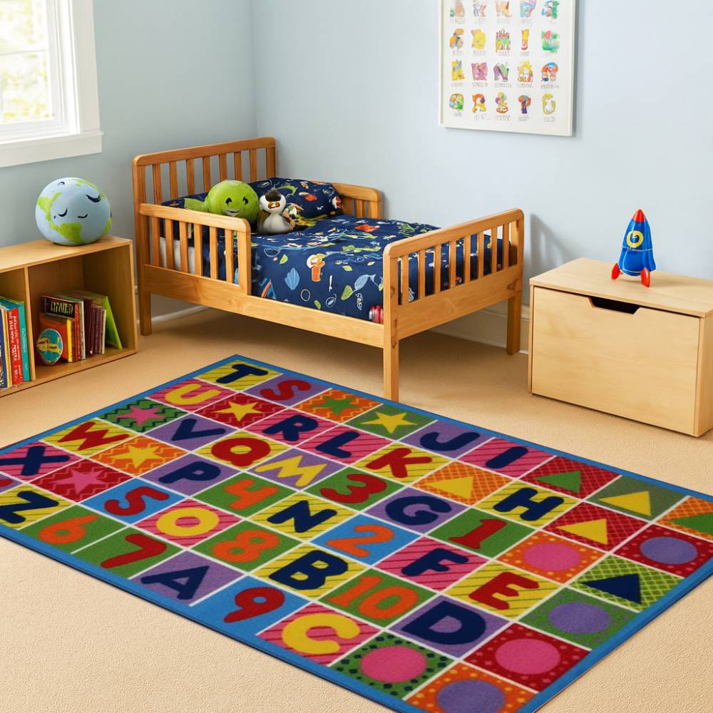 L.A Rugs Fun Time Numbers & Letters Rectangle Area Rug - Image 4
