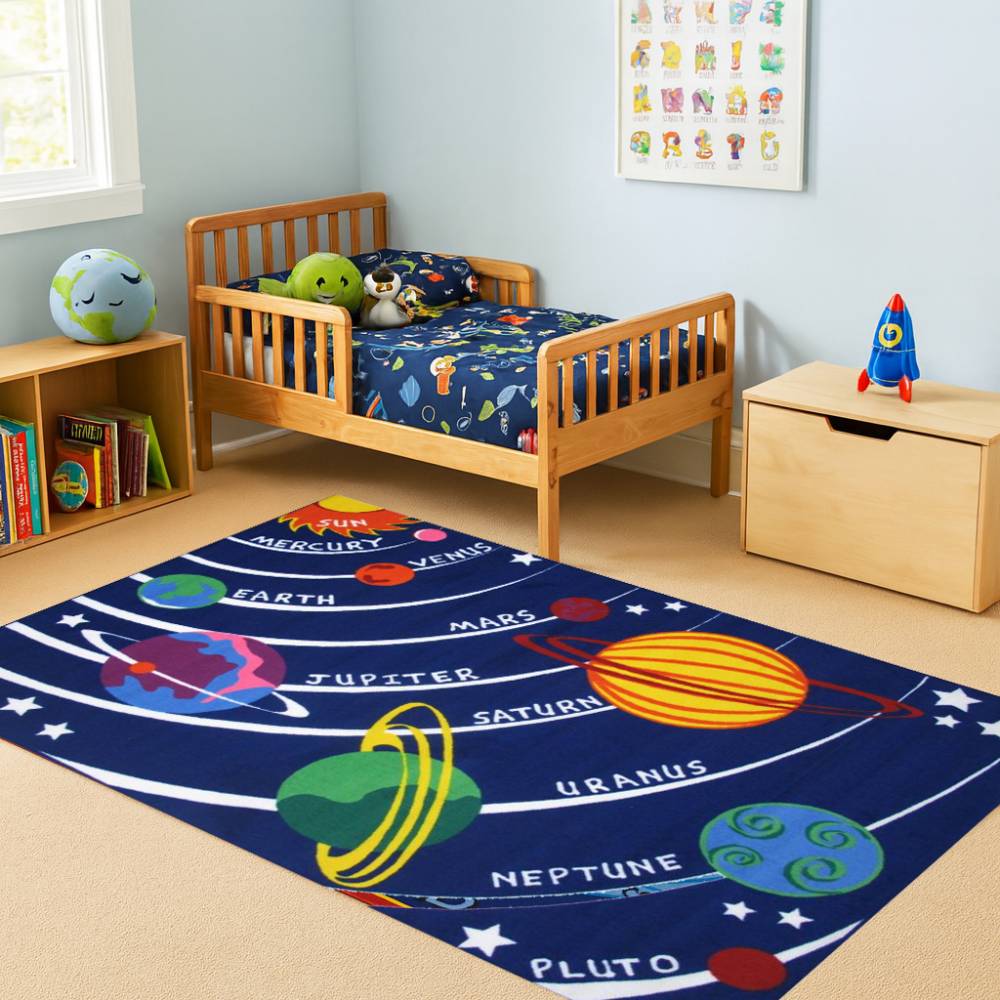L.A Rugs Fun Time Solar System Rectangular Area Rug - Blue - Image 6