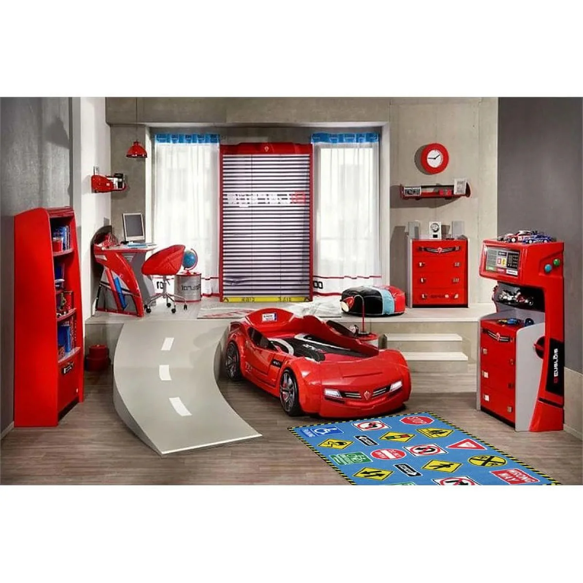L.A Rugs Fun Time Traffic Signs Rectangular Area Rug - Blue - Image 6