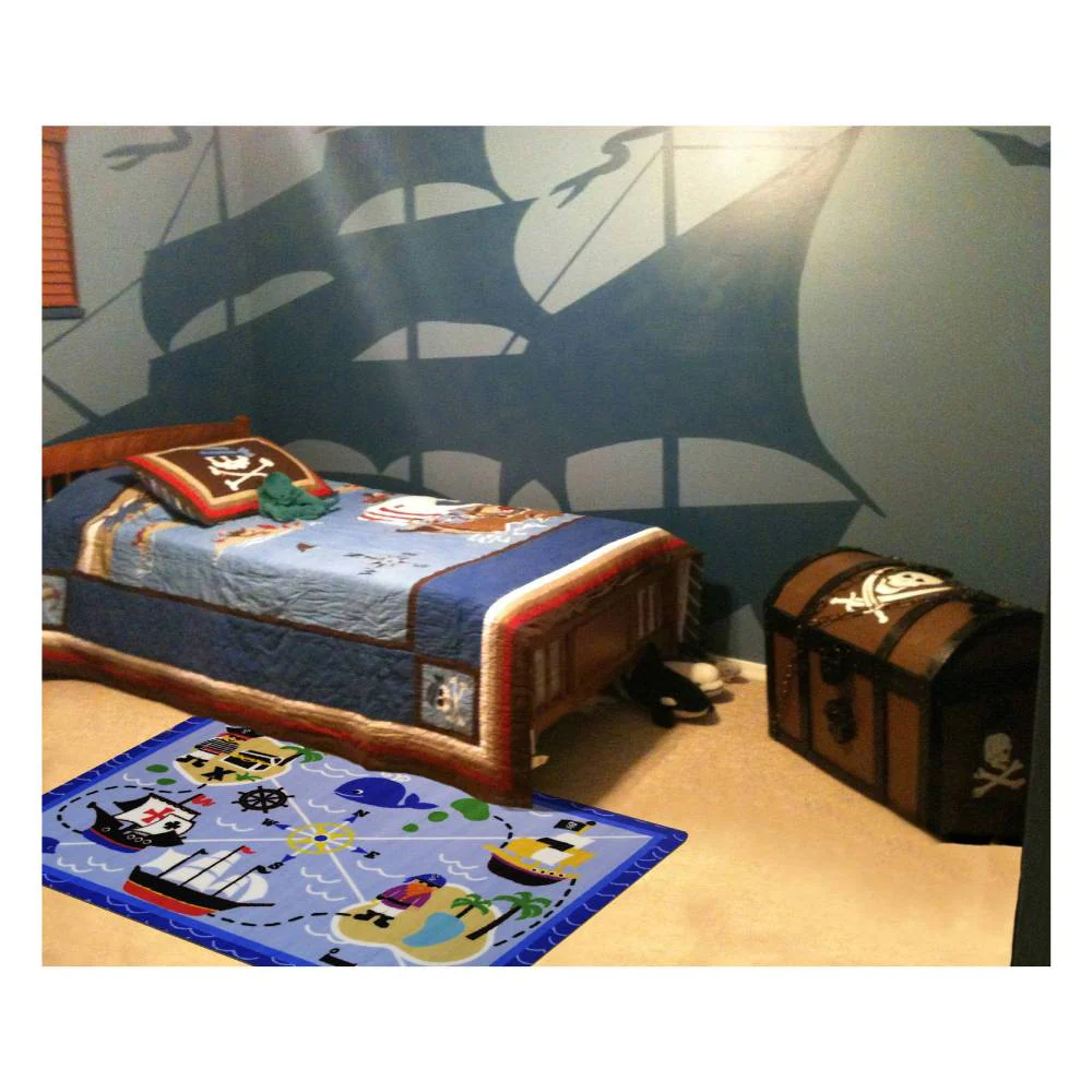 L.A Rugs Fun Time Buried Treasures Rectangular Area Rug - Blue - Image 2