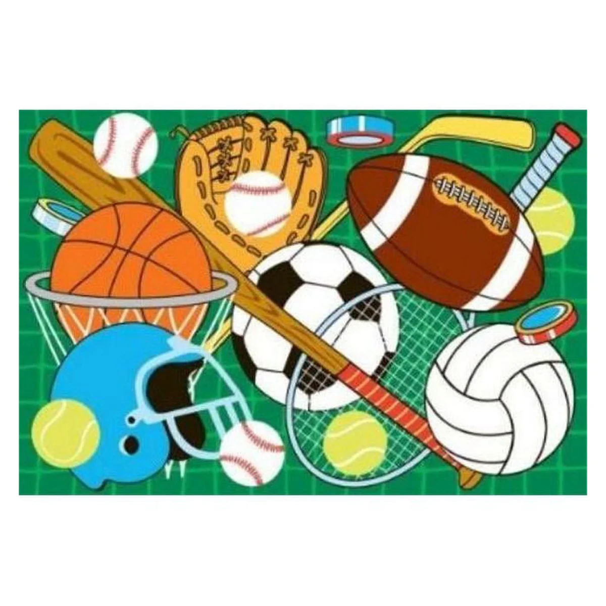 L.A Rugs Fun Time Let's Play Green Rectangular Area Rug - Image 3