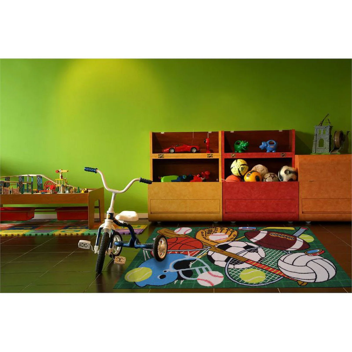 L.A Rugs Fun Time Let's Play Green Rectangular Area Rug - Image 4