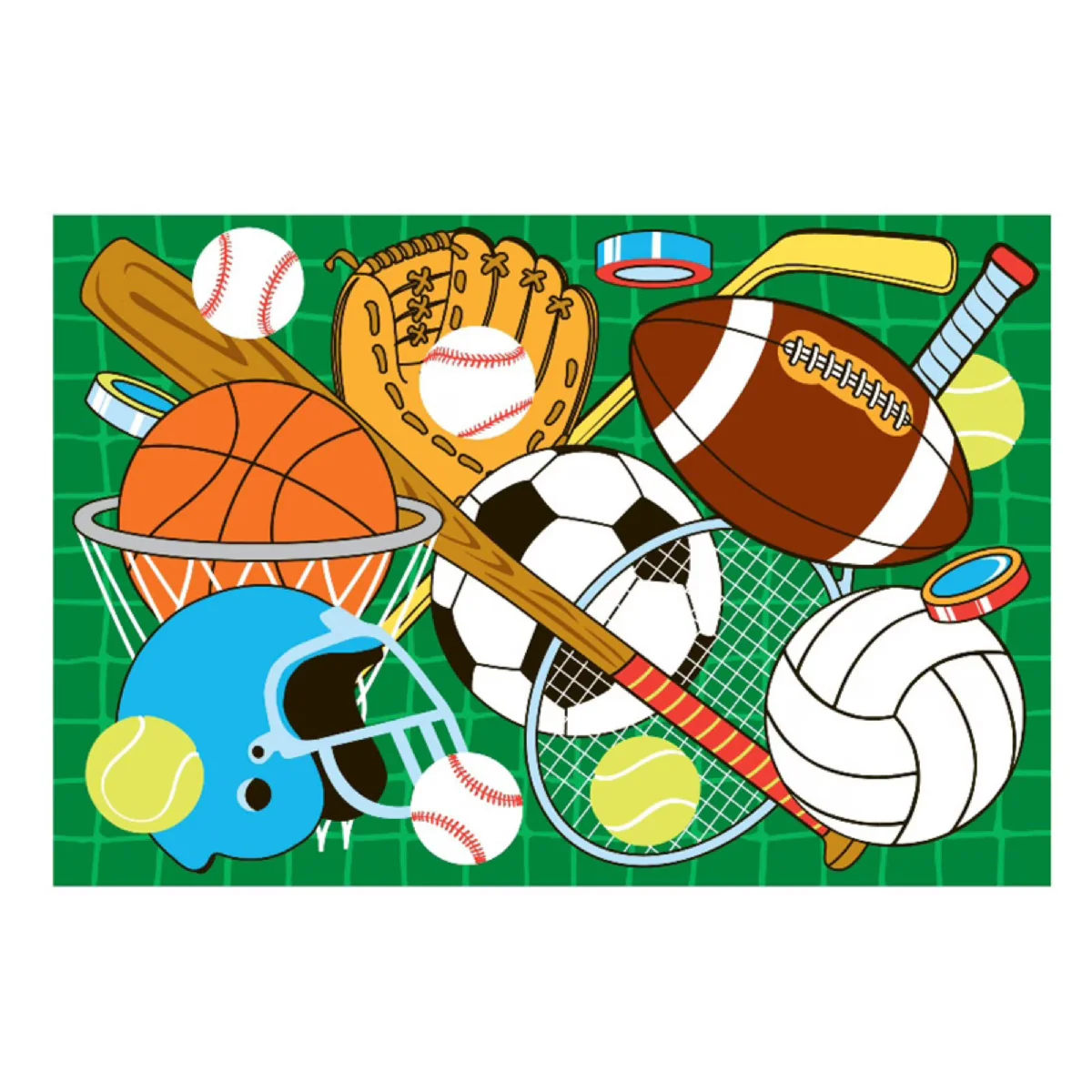 L.A Rugs Fun Time Let's Play Green Rectangular Area Rug - Image 5