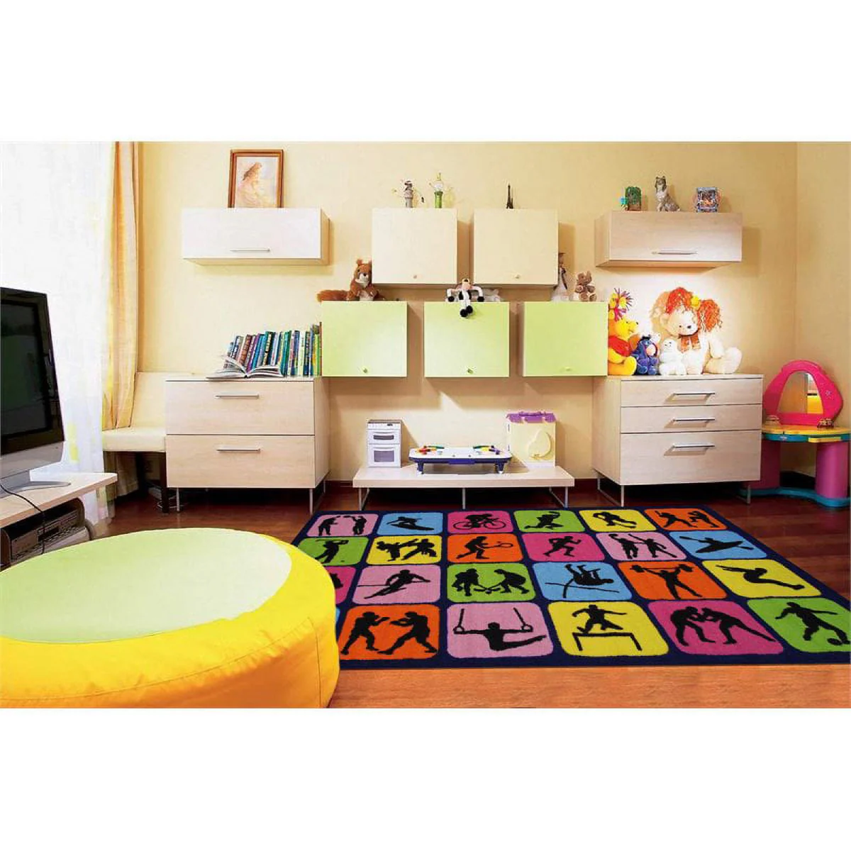 L.A Rugs Fun Time Sports Symbol Rectangular Area Rug - Image 2