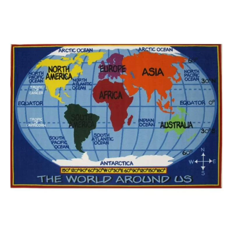 L.A Rugs Fun Time World Map Rectangular Area Rug - Blue - Image 3