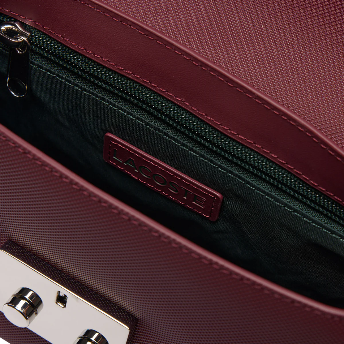 Lacoste Flap Close Crossbody Shoulder Bag - Expresso - Image 3