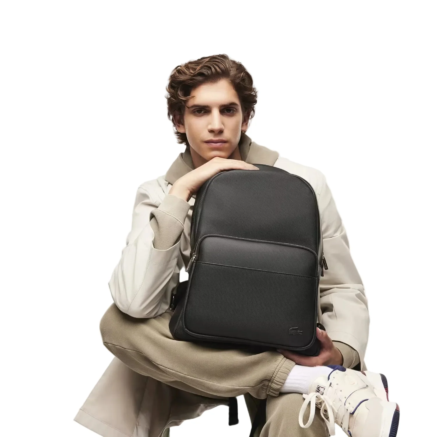 Lacoste Men's Classic 13" Laptop Pocket Backpack - Black - Image 3