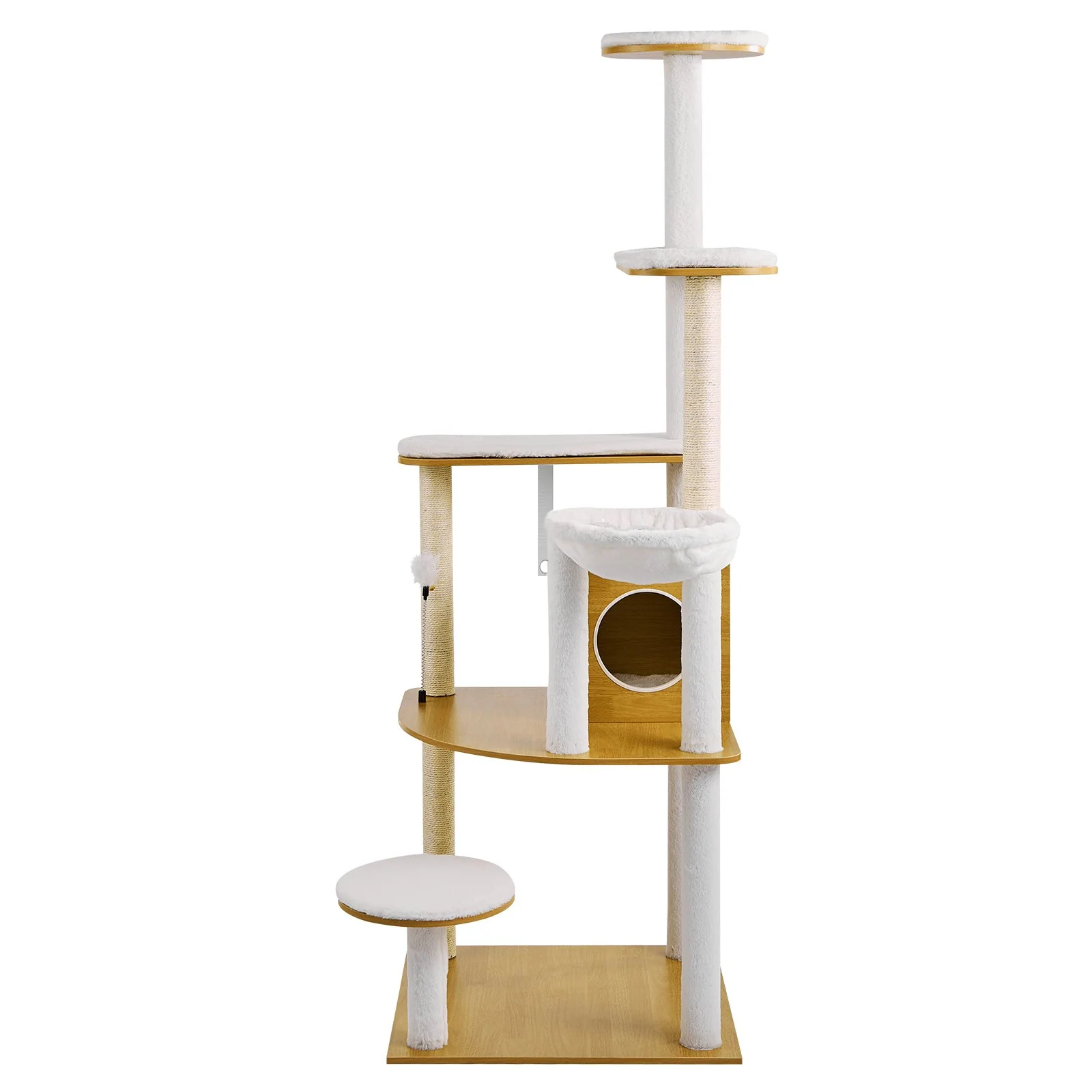 Large Cat Tree 68.9" Tall Cat Tower Multi-level Cat Condo Indoor Play House - Image 9
