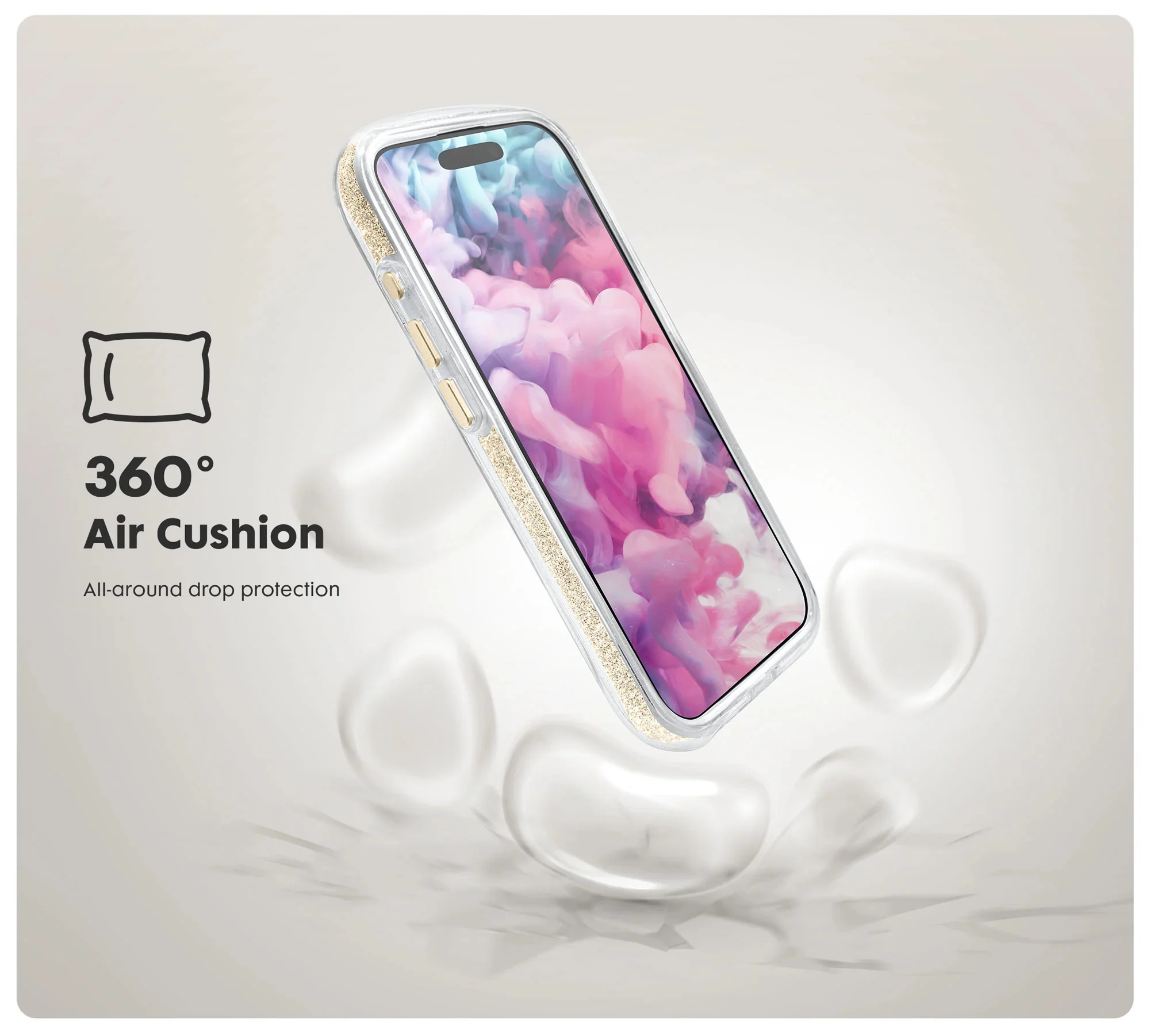 Laut Aero Sparkle Case for Apple iPhone 16 Pro - Crystal Gold - Image 3