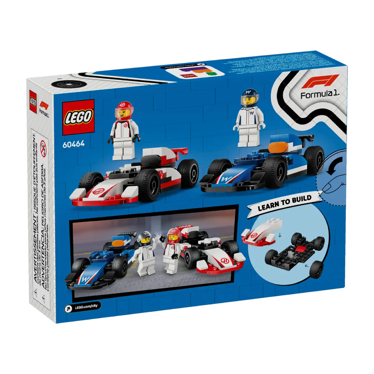 LEGO City Formula 1 Williams Racing & Haas F1 Race Cars Building Toy Set (92-Pieces) - Image 4
