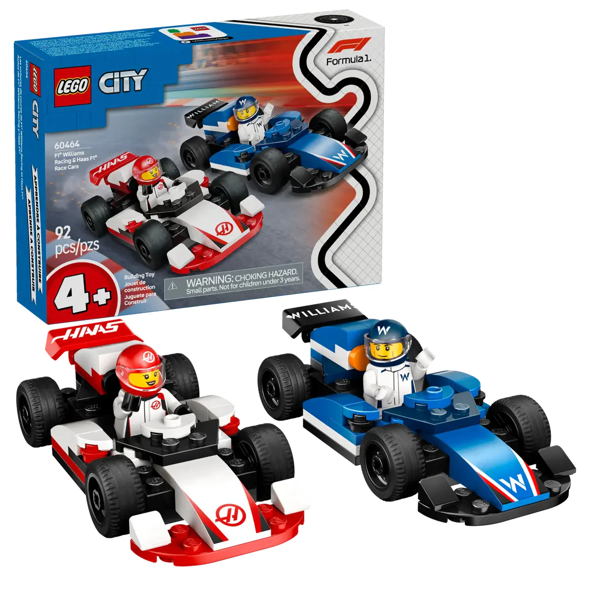 LEGO City Formula 1 Williams Racing & Haas F1 Race Cars Building Toy Set (92-Pieces) - Image 5