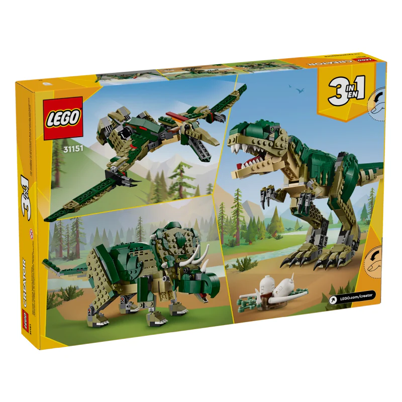 LEGO Creator 3-in-1 T. rex Dinosaur Building Toy Set (626-Pieces) - Image 7