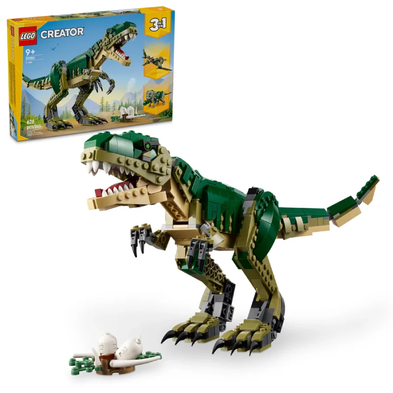 LEGO Creator 3-in-1 T. rex Dinosaur Building Toy Set (626-Pieces) - Image 8