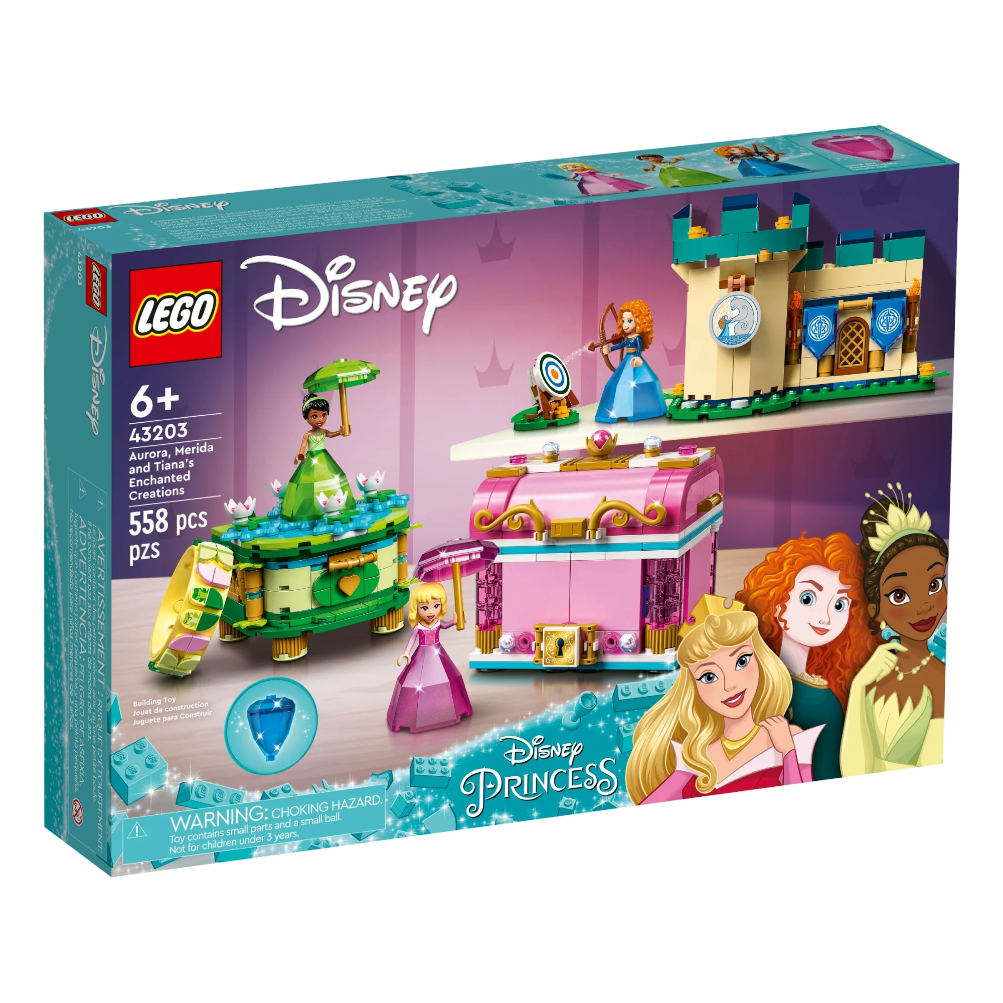 LEGO Disney Aurora, Merida and Tiana's Enchanted Creations Building Toy Set (558-Pieces) - Image 9