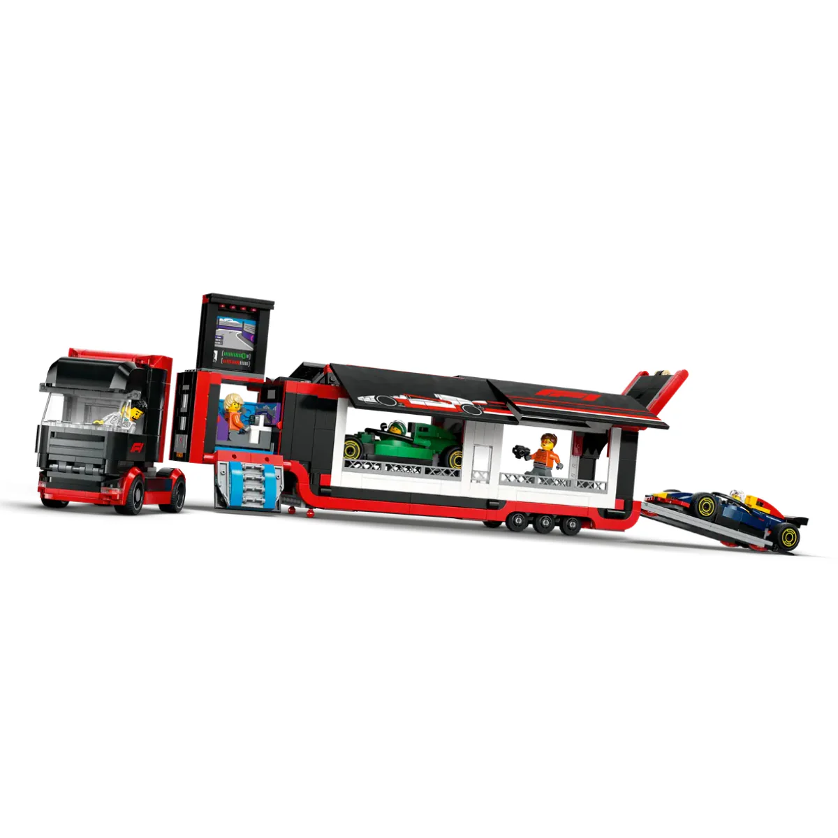 LEGO F1 Truck with RB20 and AMR24 Cars Building Toy Set (1086-Pieces) - Image 2