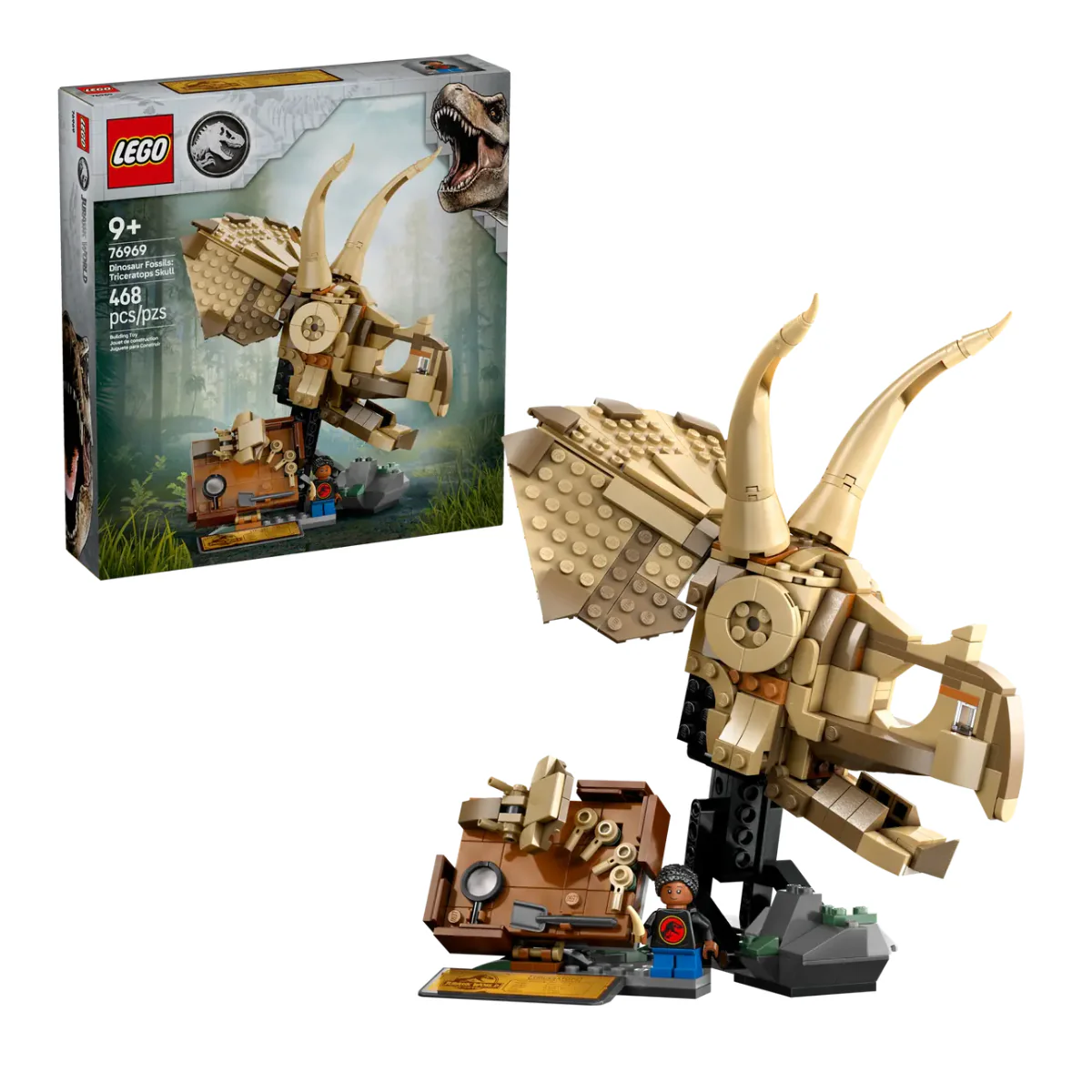 LEGO Jurassic World Dinosaur Fossils Triceratops Skull Building Toy Set (468-Pieces) - Image 4