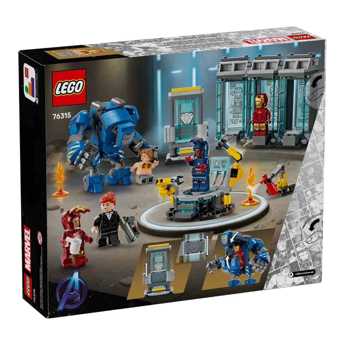LEGO Marvel Iron Man's Laboratory: Hall of Armor Building Toy Set (384-Pieces) - Image 7