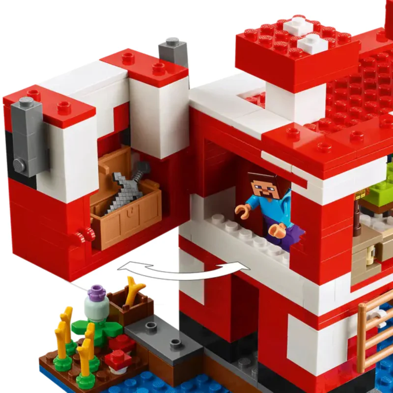LEGO Minecraft The Mooshroom House Building Toy Set (500-Pieces) - Image 4