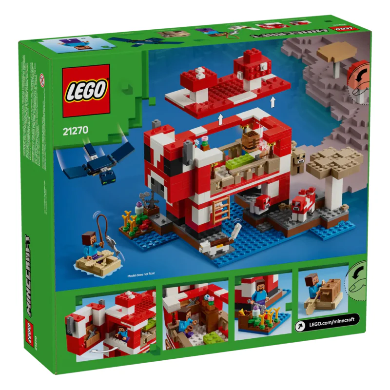 LEGO Minecraft The Mooshroom House Building Toy Set (500-Pieces) - Image 6