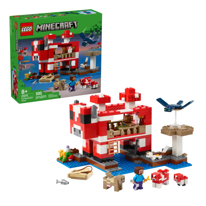 LEGO Minecraft The Mooshroom House Building Toy Set (500-Pieces) - Image 7