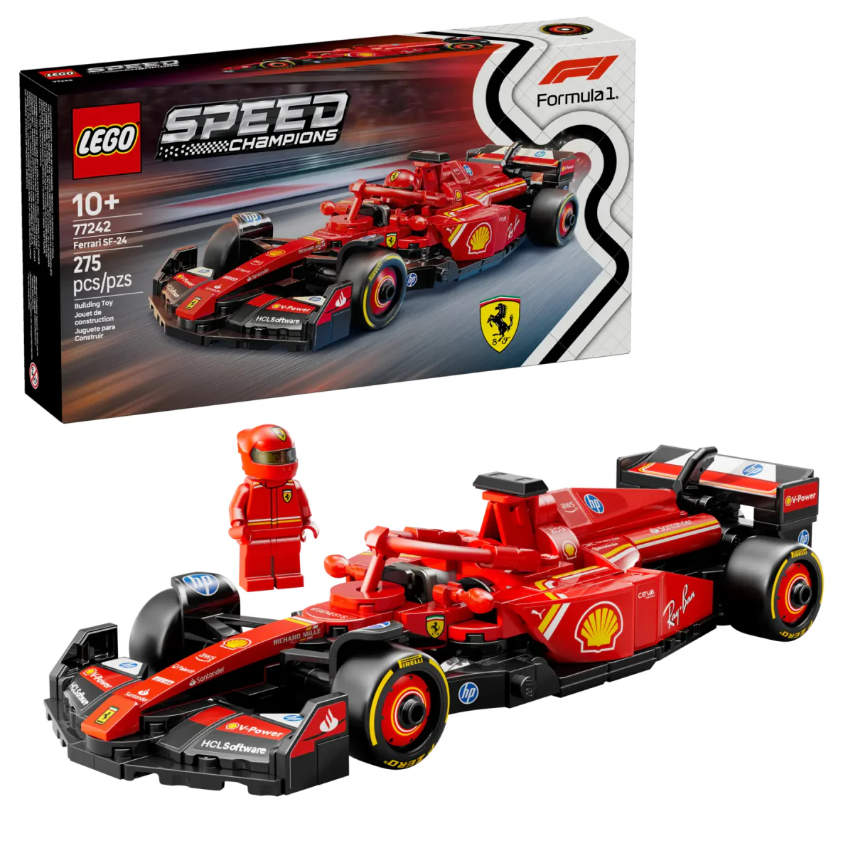 LEGO Speed Champions Ferrari SF-24 F1 Race Car Building Toy Set (275-Pieces) - Image 6