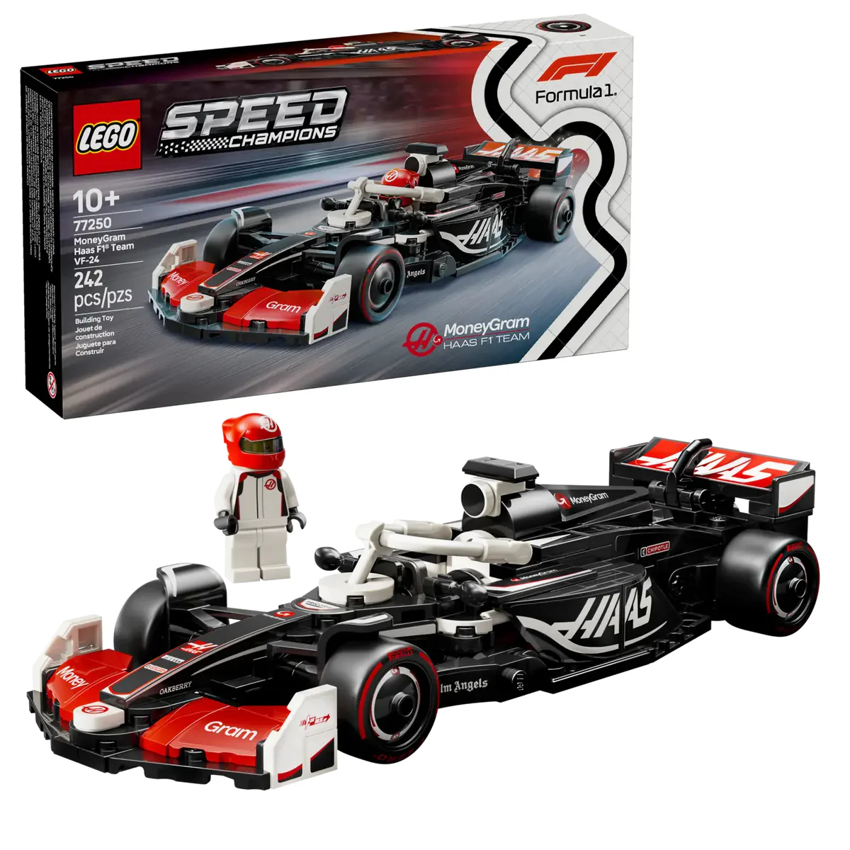 LEGO Speed Champions MoneyGram Haas F1 Team VF-24 Race Car Building Toy Set (242-Pieces) - Image 5
