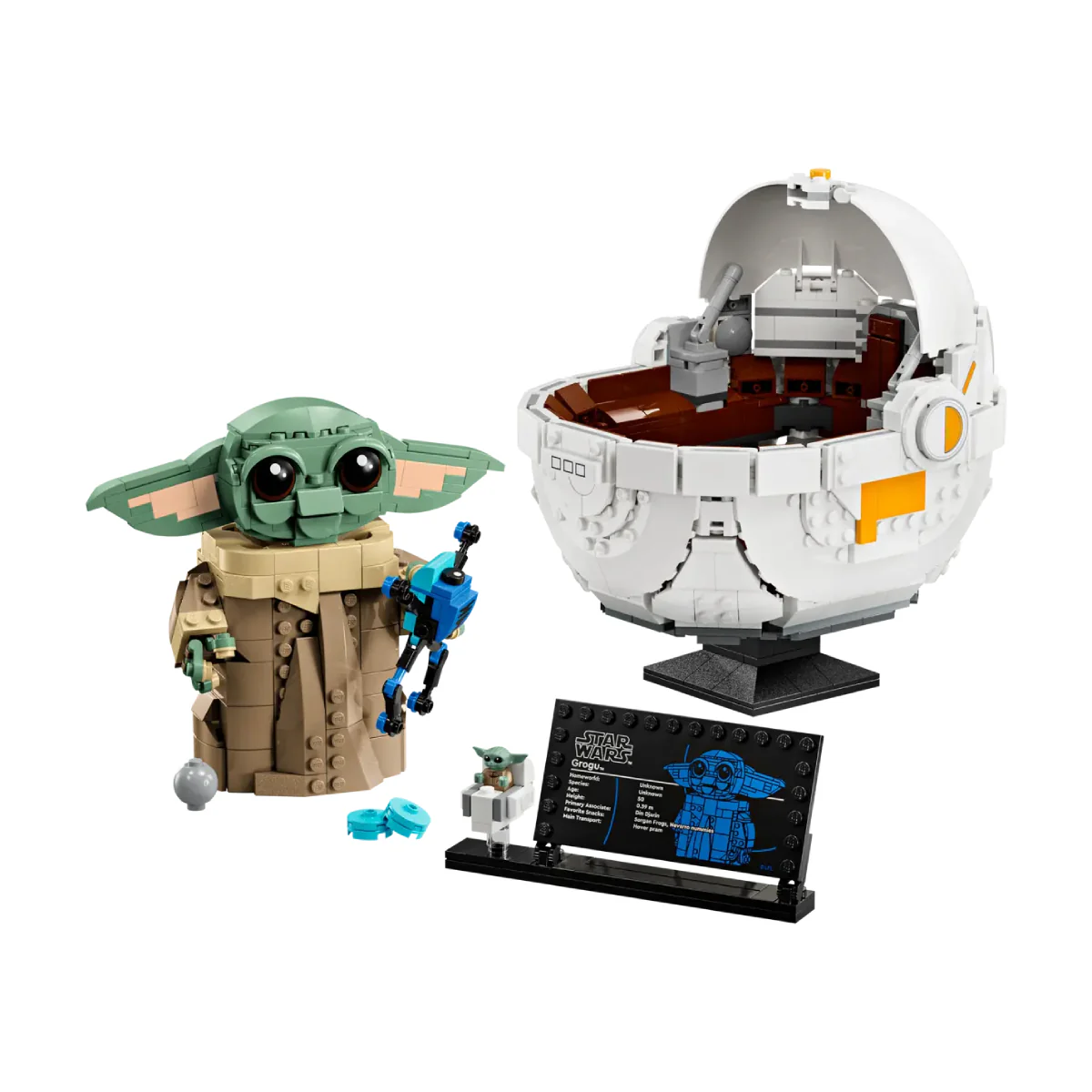 LEGO Star Wars The Mandalorian Grogu with Hover Pram Buildable Toy Set (1048-Pieces)