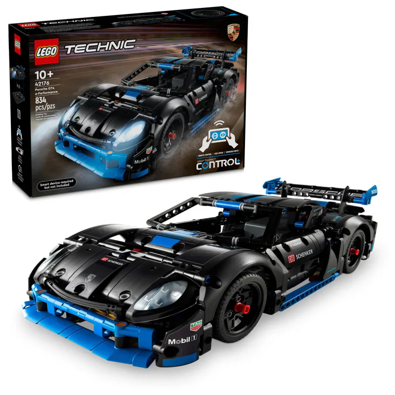 LEGO Technic Porsche GT4 e-Performance Race Car Building Toy (834-Pieces) - Black/Blue - Image 7
