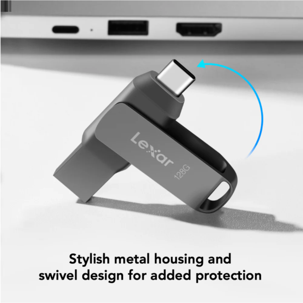 Lexar LJDD400 128GB JumpDrive D400 USB 3.2 Gen 1 Type-C Dual Drive - Gray - Image 4