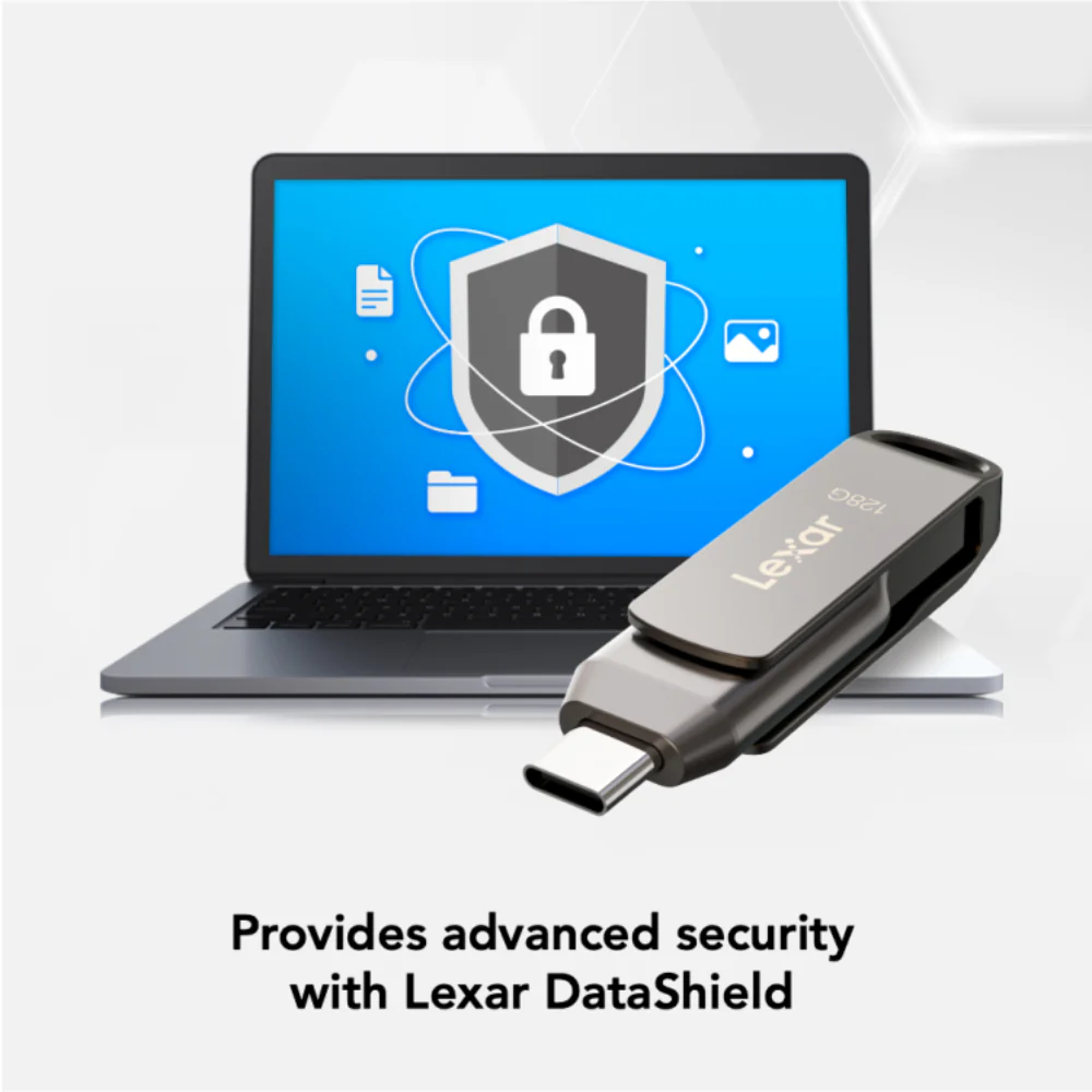 Lexar LJDD400 128GB JumpDrive D400 USB 3.2 Gen 1 Type-C Dual Drive - Gray - Image 5