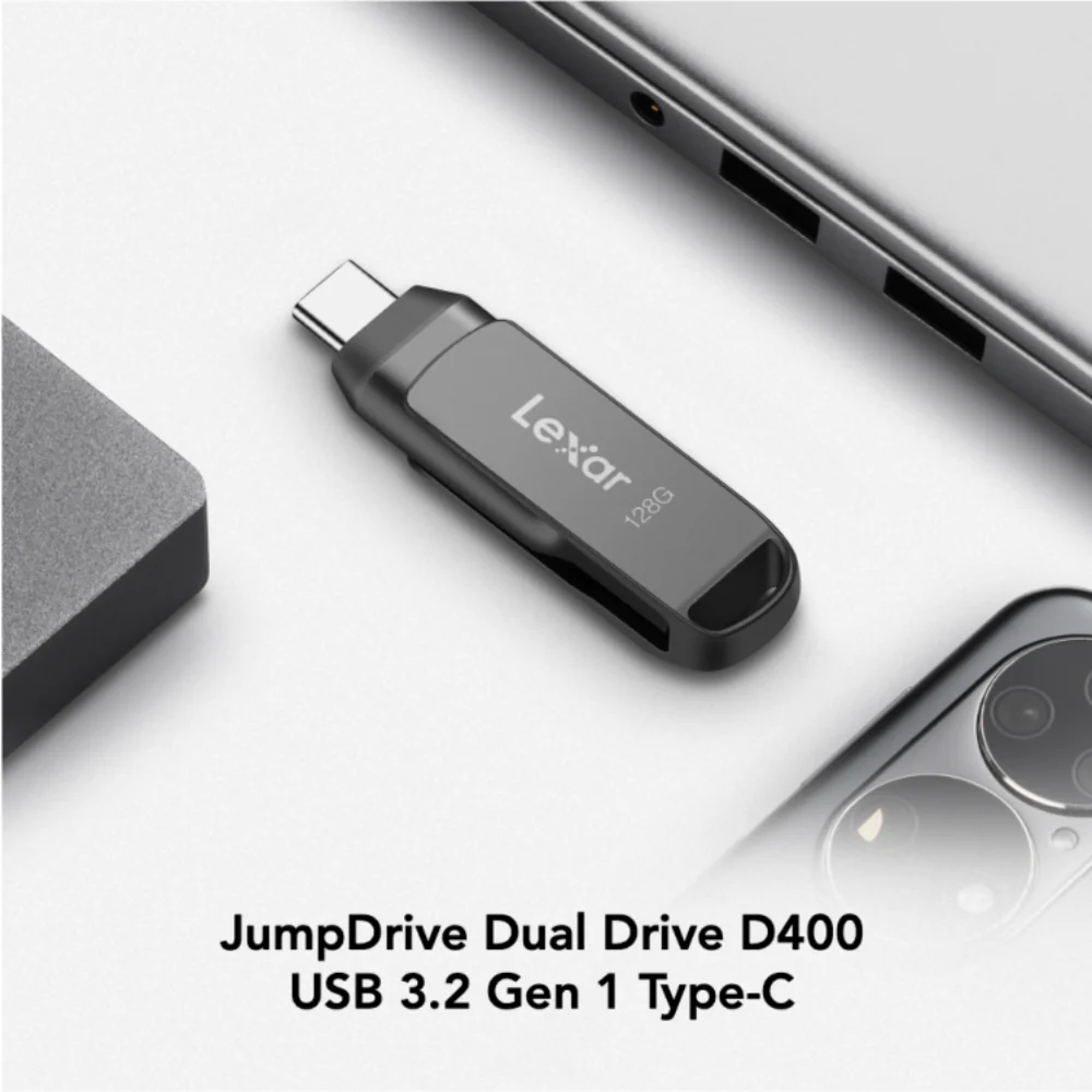 Lexar LJDD400 128GB JumpDrive D400 USB 3.2 Gen 1 Type-C Dual Drive - Gray - Image 6