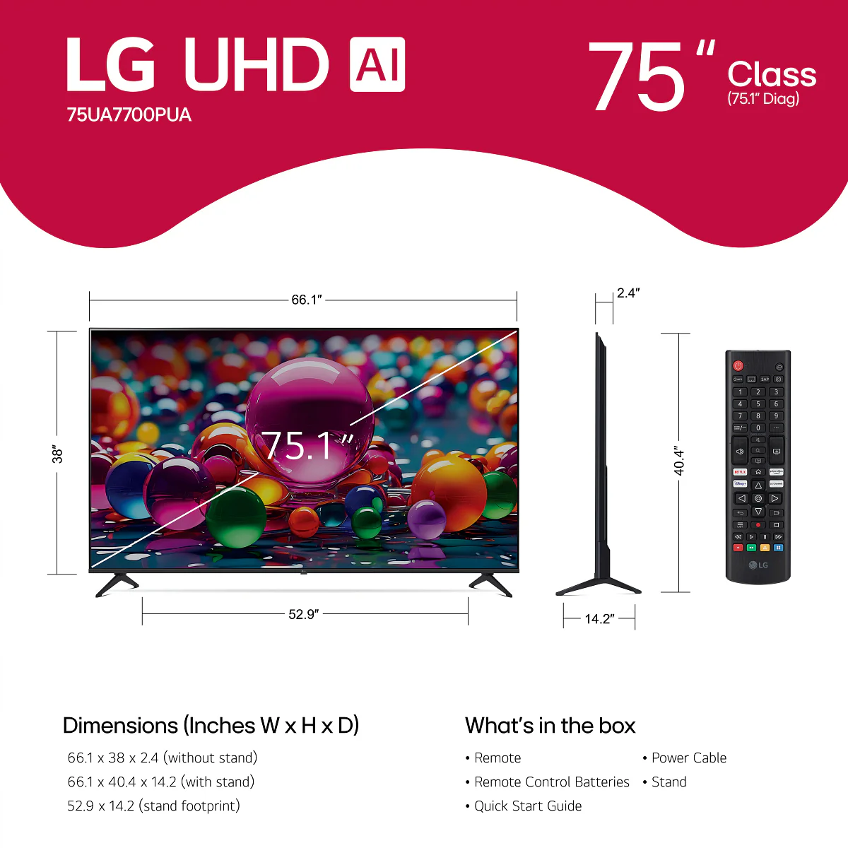 LG Class UA77 LED UHD 4K AI Smart webOS TV - Image 47