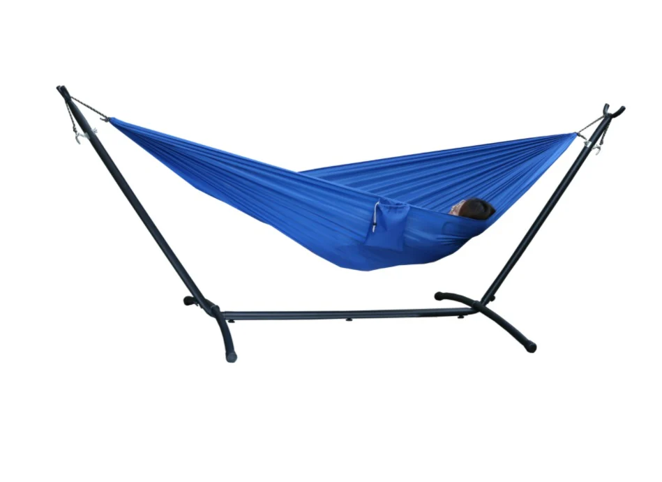Liaoning Lucky Johnny Hammock Set with Metal Stand Base - Blue - Image 2