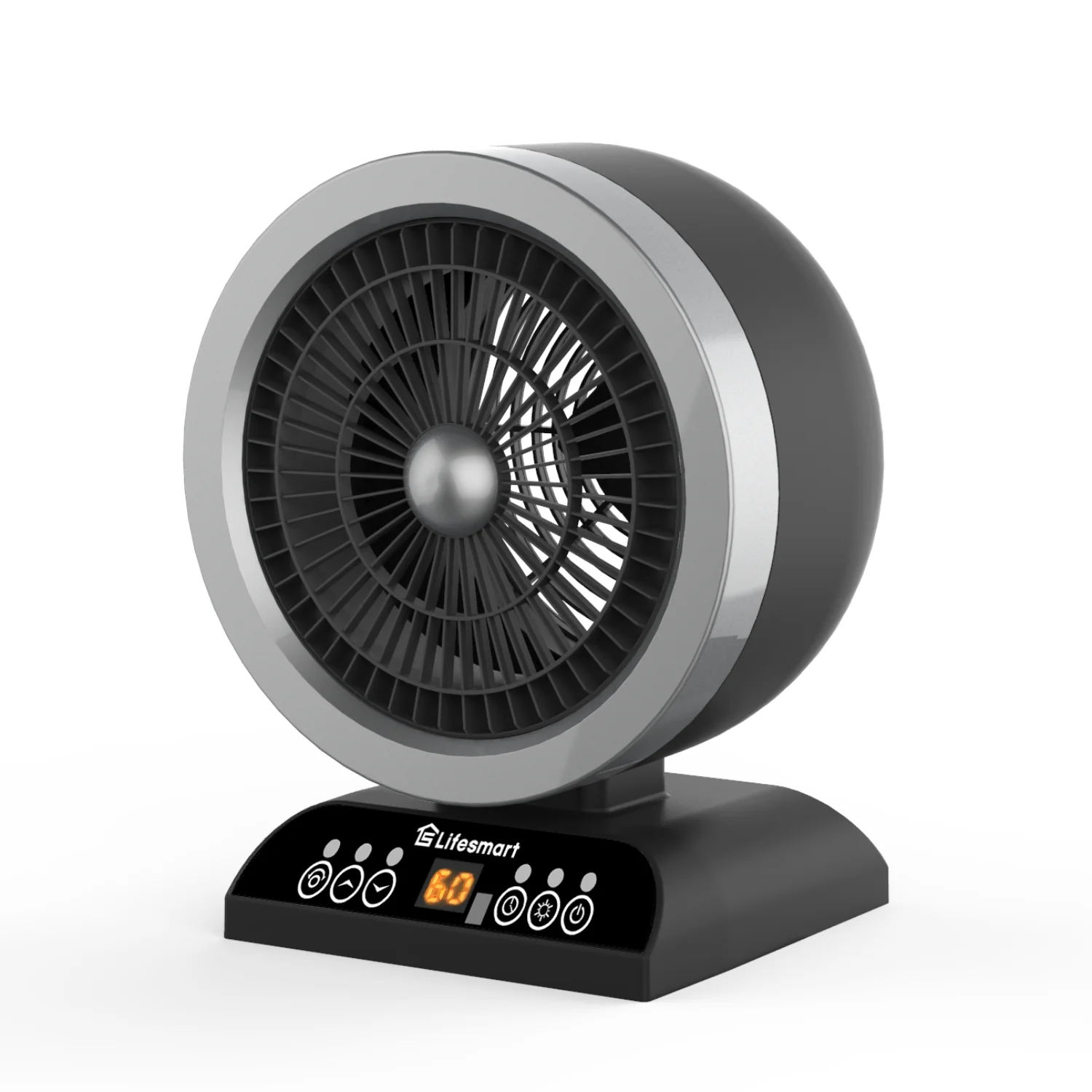 Lifesmart 2-in-1 Digital Fan Heater with Built-in UV-LED Light - Black - Image 2