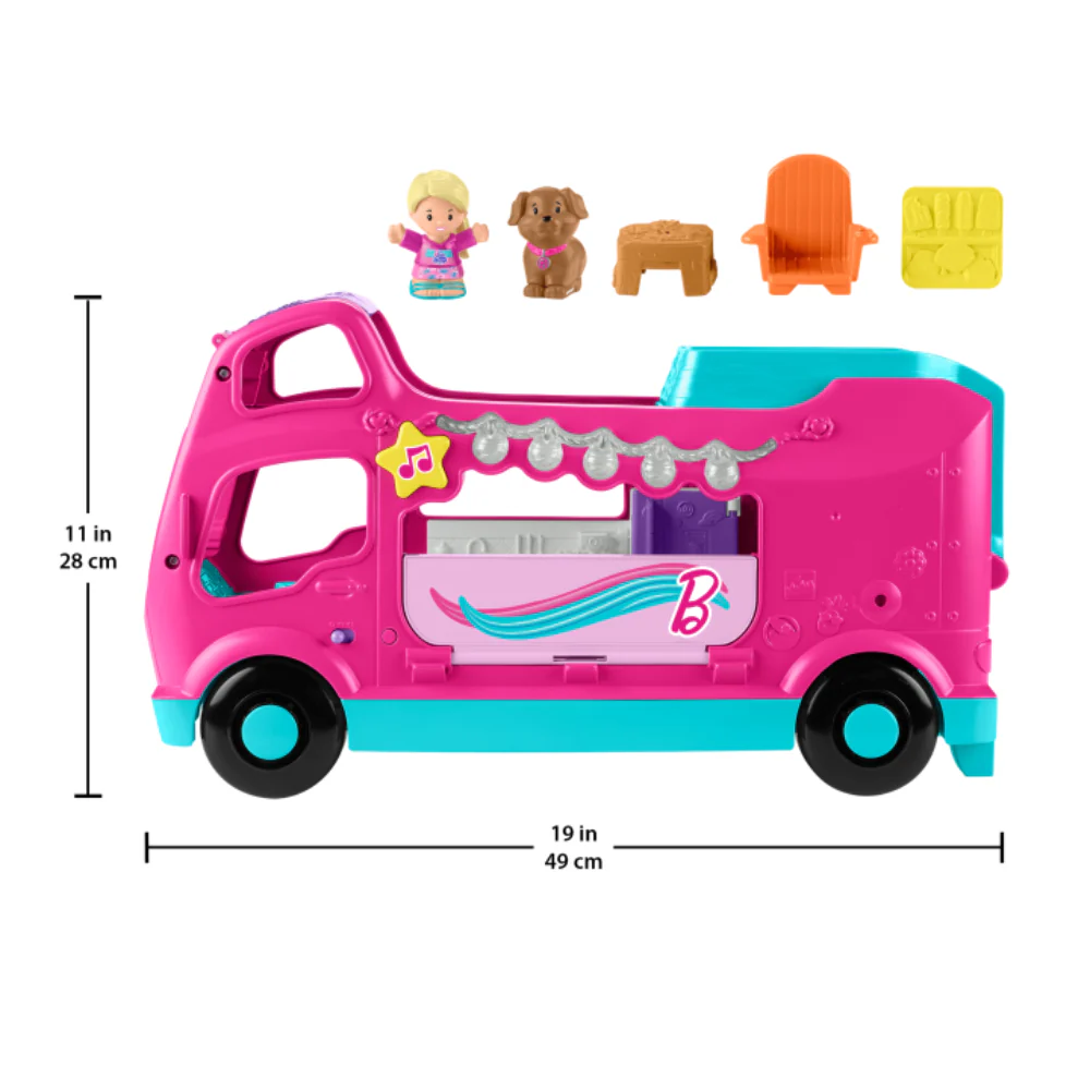 Little People Barbie Little Dreamcamper Rv Playset with Music Lights - Image 3