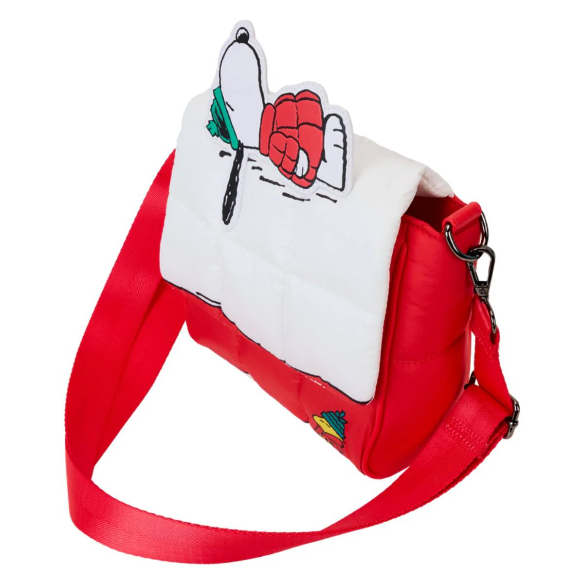 Loungefly Peanuts Snoopy Woodstock Snow Day Doghouse Crossbody Bag - White/Red - Image 3